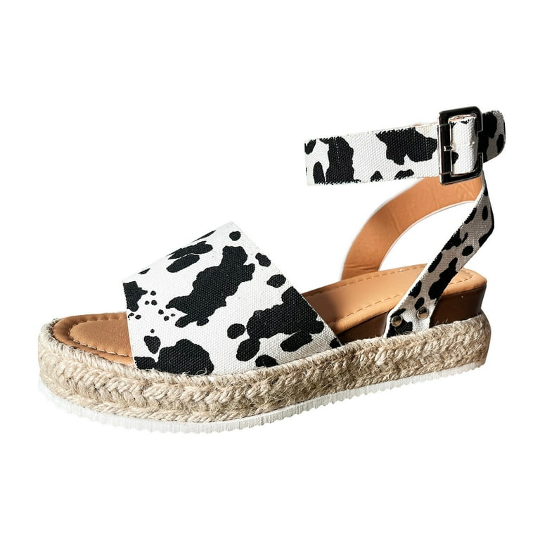 Cow on sale print sandals