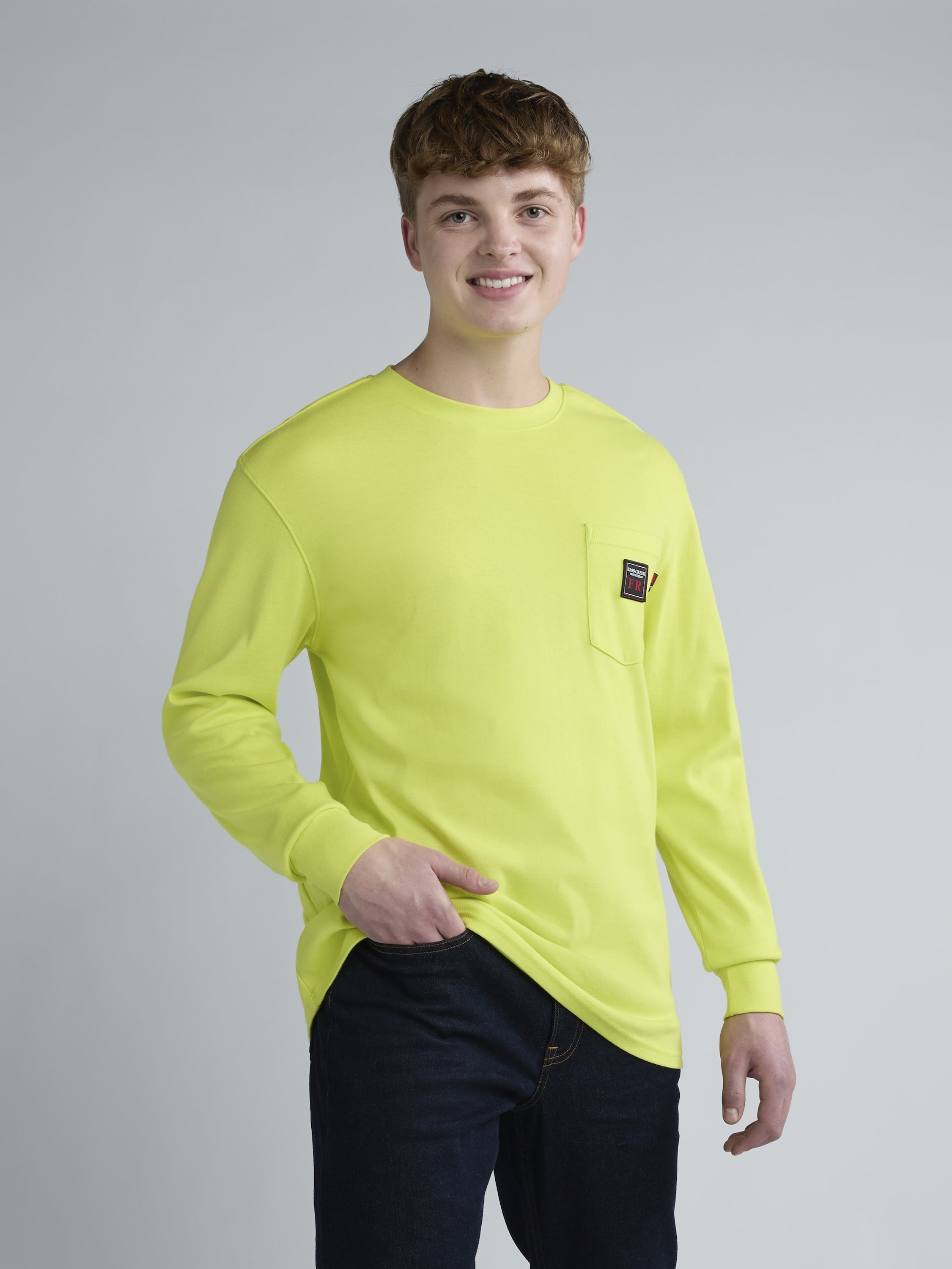 Bass Creek Outfitters Men's Flame Resistant Long Sleeve Crewneck Knit Top, Sizes M-XXL