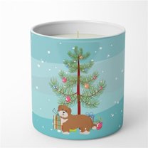 Carolines Treasures CK3876CDL 3.75 x 3.25 in. Unisex Shorkie No.2 Christmas Tree 10 oz Decorative Soy Candle