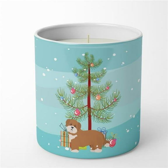 Carolines Treasures CK3876CDL 3.75 x 3.25 in. Unisex Shorkie No.2 Christmas Tree 10 oz Decorative Soy Candle