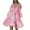Pink, variant on New Arrivals Women's 2024 Summer Dresses Spring and V-neck Buttons Three-quarter Sleeve Print Dress