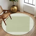 thumbnail image 3 of Sage Green Greek Key Large Area Rugs for Bedroom Living Room, Soft Non Slip Carpet Bedside Rug, Geometric Greece Ancient Farmhouse Geo Round Floor Cover Kitchen Accent Rug 7' for Dining Room/Office, 3 of 9
