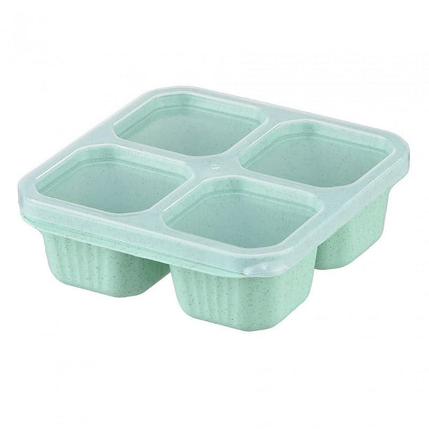 Bento Snack Box Contenedor de alimentos dividido Contenedor de alimentos reutilizable Contenedores de alimentos de 4 compartimentos para ensaladas de verde