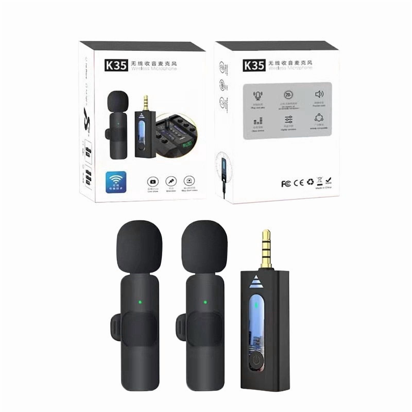 2.4G Wireless Lavalier Microphone, Smart Active Noise Cancellation Clip-on Mic for Outdoor Interview Live Stream, Plug & Play Audio Recorder for iPhone Android DSLR Camera Vlog Podcast