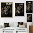 thumbnail image 4 of Designart "Monochrome Lions In Photography II" Animals Lion Canvas Wall Art, 4 of 7