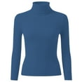 thumbnail image 4 of FINALGANG Women Sweater Warm Solid Color Long Sleeve Turtleneck Knit Pullover Tops Womens Casual Casual Daily Party Photoshoot Sweater,Navy,One Size, 4 of 5
