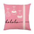 thumbnail image 2 of CHAO Juego de 4 fundas de almohada navideñas, rosa, decoración de jardín, fundas de almohada Feliz Navidad de algodón y lino, 45 x 45 cm, 2 of 4