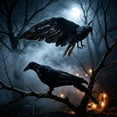 thumbnail image 4 of Mskk Lifelike Black Crow Halloween Decoration - Realistic Crow Figurine with Feather for Tabletop Party Decor Haunted House Decoration Prop, 4 of 7