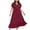 Burgundy, variant on Summer Dresses for Women 2025 Plus Size Ruffle Sleeve V-Neck Swing Maxi Dress Sundresses for Women Beach Fashion