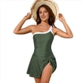 thumbnail image 1 of Trajes de Baño de una Pieza para Mujer, Vestidos de Traje de Baño, Traje de Baño con Control de Falda, Verde L, 1 of 8