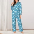 thumbnail image 2 of Haiem Healthy And Ill White Teeth Pattern Women’s Long-sleeve Sleepwear,Sleepwear Set,2-piece Loungewear Set,Soft PJs Comfy Nightwear with Pockets-X-Large, 2 of 7