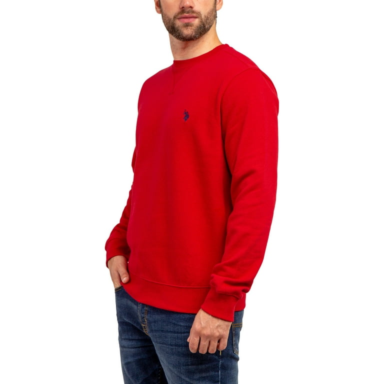 Red polo crewneck sweatshirt hot sale
