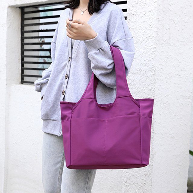 Openpig Multi Pocket Tote Shoulder Bag Multi-function Nylon Shoulder Handbag Travel Purse Bags For Women