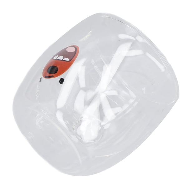 Taza De Vidrio De Doble Pared, 250 Ml, Resistente Al Calor, Hermosa, Práctica, A Prueba De Explosiones, Apariencia De Oso, Vidrio De Alto Borosilicato, Linda Taza De Vidrio De