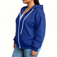thumbnail image 6 of Sakuulaan Womens Plus Size Hoodie Zip Up Fleece Sweatshirt Long Sleeve Casual Cardigan Jacket, 6 of 8