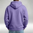 thumbnail image 5 of Nestiefly Men's Fleece Hoodie Long Sleeve Hooded Sweatshirt Casual Fall Basic Drawstring Pullover Hoodie With Pocket Purple XL, 5 of 5