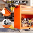 thumbnail image 3 of 8-Drawer Rolling Tool Chest and Cabinet, Stainless Steel Tool Box with Brake Wheels and 8 Drawers, Orange Detachable Tool Cart, Orange, 3 of 7