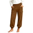 thumbnail image 2 of Xdegoge Cargo Joggers for Women High Waisted Athletic Casual Elastic Waist Cuffed Hem Trousers with Pockets Comfortable Lightweight Hiking Workout Lounge Wear, 2 of 5