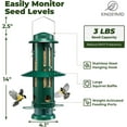 thumbnail image 2 of TEMOGU-Squirrel Proof Bird Feeder with Removable Base, All Metal, Tube Bird Feeders for Outdoors Hanging, Easy to Clean & Refill, Dark Green, 2 of 4