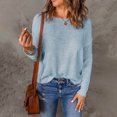 thumbnail image 2 of AherBiu Womens Long Sleeve Tops Winter Knitwear Pullover Tops Crewneck Sweaters Blouse Solid Color, 2 of 7