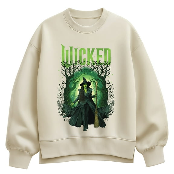 Wicked - Elphaba Forest - Ladies Oversized Fleece Crew Sweatshirt