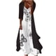 thumbnail image 1 of Vestido de verano de manga 3/4 para mujer, conjunto de dos piezas, vestido largo, vestido maxi de playa Fridja  yut266, 1 of 8
