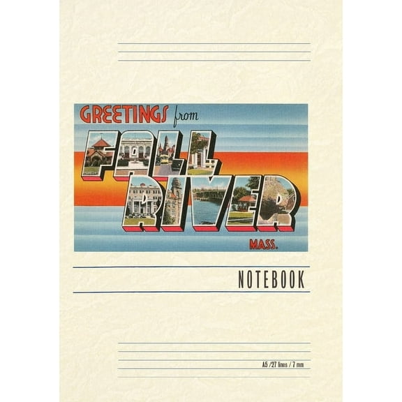 Vintage Lined Notebook Greetings from Fall River, Mass., (Paperback)