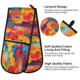 thumbnail image 4 of Dailycode Double Sided Oven Mitt with Loop Heat Resistant Kitchen Long Potholders 7" x 35" Abstract Colorful Art Crowd, 4 of 6