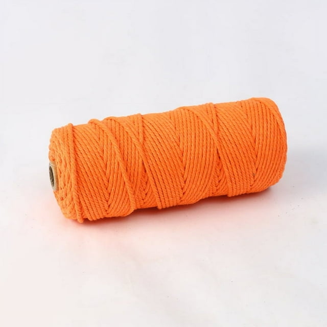 Zhuge Cordón de macramé de 4 mm x 110 yardas, cuerda de algodón de macramé natural, cuerda de macramé de colores para colgar plantas o colgar en la pared, color naranja