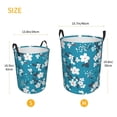 thumbnail image 5 of TEQUAN Waterproof Laundry Hampers, Blue Contracted Floral Pattern Clothes Storage Basket with Handle (M), 5 of 7