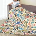 thumbnail image 6 of Honeii Famous Places Print Fleece Blanket - Throw Blanket for Bed, Sofa, Couch, Camping, and Travel , Microplush Ultra Soft Warm Blanket-50"x40", 6 of 7