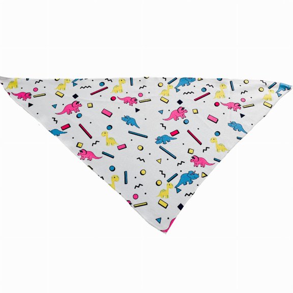 Cutie Ties Tie On Dog Bandana Dino Doggy White Small