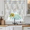 thumbnail image 6 of Paisley Flower Swag Curtains for Kitchen/Bedroom/Living Room, Spring Watercolor Modern Floral Leaf Plant Scalloped Curtains 63 Inch Long, Window Swag Topper Curtains Valances 2 Panels Set 36"x63", 6 of 8