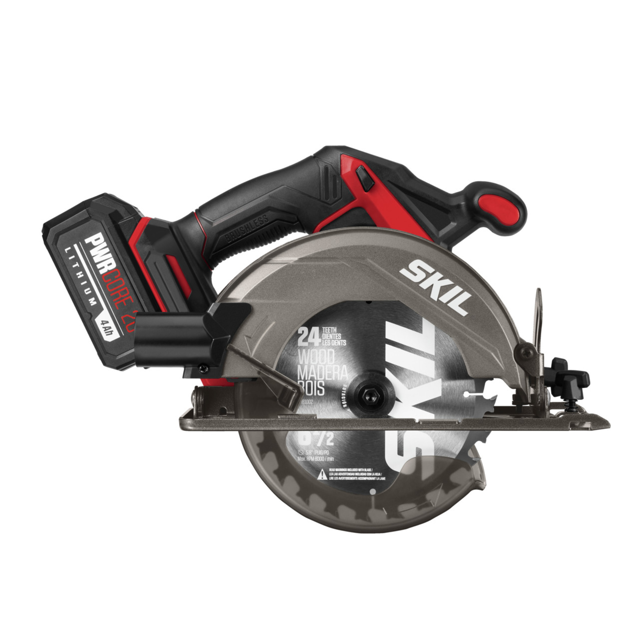 SKIL PWR CORE 20™ Brushless 20-Volt 6.5 in Circular saw Kit with 4.0 Ah Lithium  Battery and PWR JUMP™ Charger