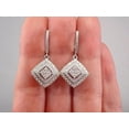 thumbnail image 4 of 2Ct Round Cut Lab Created Diamond Cluster Engagement Drop Dangle Earring For Women's 14K White Gold Plated 925 Sterling Silver, 4 of 5