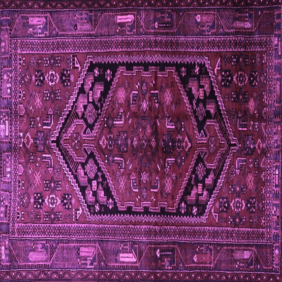 Ahgly Company Indoor Square Persian Purple Traditional Area Rugs, 3' Square