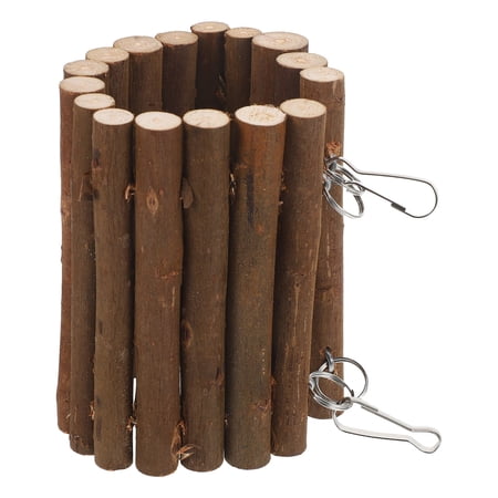 Yardwe Durable Coffee Wood Bird Swing for Parrot Cage with Hanging Climbing and Chewing Features