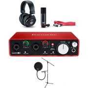 Focusrite SCARLETT Studio Pack w/CM25 Microphone, Headphones, 2i2, Code for Software Bundle Mic Cable, Boom Stand, and Pop Filter
