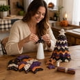 thumbnail image 3 of DIY Quilted Tree Craft Kit,Handmade Fabric Patchwork Tree Set with 4 Styles Seasonal Character Topper,Halloween & Harvest Tabletop Decor Ornaments for Home Decor Fall Party Decorations, 3 of 5