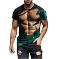 thumbnail image 6 of ALLLIST Green Mens Workout Tops Crew Neck Short Sleeve Muscle Loose Gift Printed Graphic T-Shirts Mens Shirts, 6 of 6