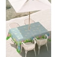 thumbnail image 3 of 52x70 Inch Outdoor Tablecloth with Umbrella Hole Zipper Rectangle Green Easter Rectangular Tablecloths Outside Waterproof Spring Floral Eggs Elegant Pastoral Wooden Patio Table Cover for Picnic Party, 3 of 8