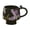 Black, variant on Retro Iris Ceramic Coffee Mug Floral Design Microwave Safe 12oz