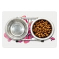 thumbnail image 1 of Orchids Pet Mat for Food and Water, Close-up of Pink Orchid Flowers on a Branch in Blossom, Non-Slip Rubber Mat for Dogs and Cats, 18" X 12", by Ambesonne, 1 of 2