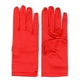 thumbnail image 2 of Premium Solid Color Wrist Length Short Satin Wedding Party Prom Bridal Gloves, 2 of 2