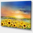 thumbnail image 2 of Sunset over Golden Sunflower Field - Floral Canvas Art Print, 2 of 4