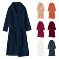 thumbnail image 3 of SwiftWear Waffle Robes Unisex Kimono Bathrobes for Men & Women Shawl Collar Soft Plush Homewear Navy Pajamas Sleepwear, 3 of 3