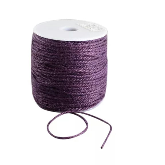 U8MO 109yds/Roll Colored Hemp Cords Jute Twine String Rope Threads Spool Wrapping 2mm-Purple
