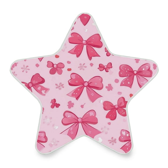 Star Shape LED Night Light Bedrooms Lighting Sensor Light Bedside Wall Plug-in Lamp for Bedroom Hallway and More Pink Cute Bows