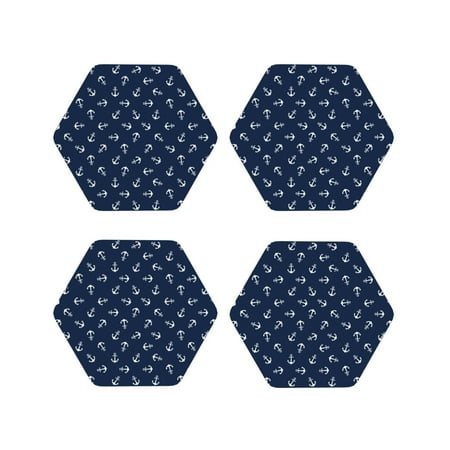 

Leather Coasters with Heat-resistant for Drinks Nautical Themed Anchors -标题2 Hexagon