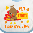 thumbnail image 4 of Inktastic My First Thanksgiving with Turkey and Leaves Boys or Girls Baby Bib, 4 of 4
